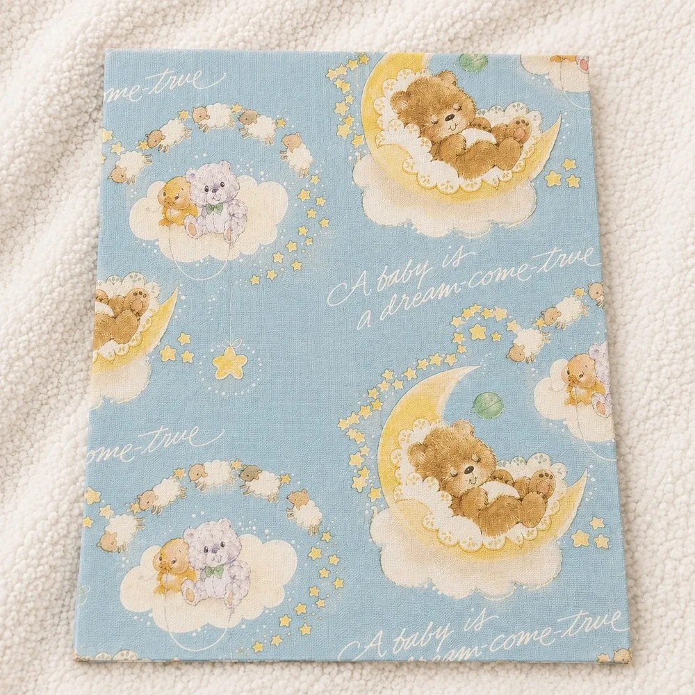 Vintage Baby Wrapping Paper Baby Is a Dream Come True Teddy Bear 24x29 Hallmark
